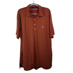 RALPH‎ LAUREN RLX Mens Orange/Blue S/S Polo Shirt XL 1965 golf emblem - flawed